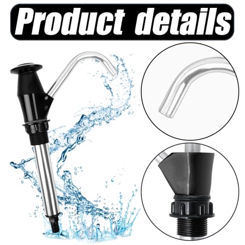 Image of QPINGH Modern Aluminum & Plastic Caravan Sink Hand Pump, Double Action Manual Water Pump for Camping Trailer, Motorhome, Work Vehicles, Black Silver