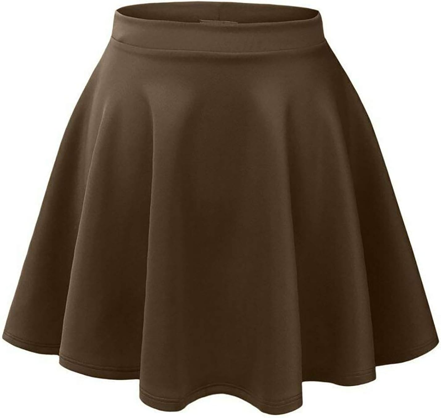 Loxdonz Girls Kids Casual Mini Stretch Waist Flared Plain Pleated Skater Skirt: Clothing