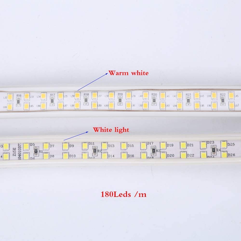 Taśma LED, 220 V AC 2835, 180 diod LED/m IP68, listwa świetlna LED (zimna biel), 12 m