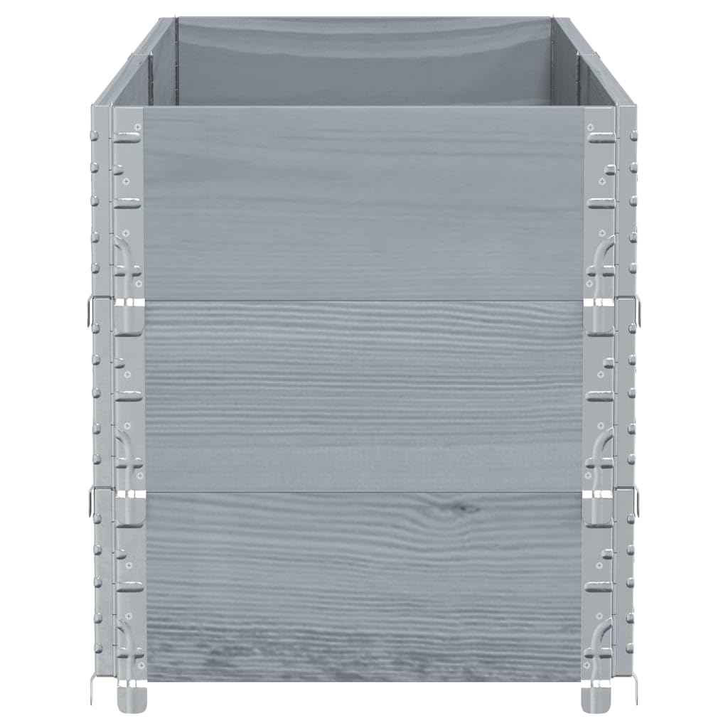 Hothingwell Blumenkasten, Grau, 150 x 50 cm, Massivholz, Kiefer