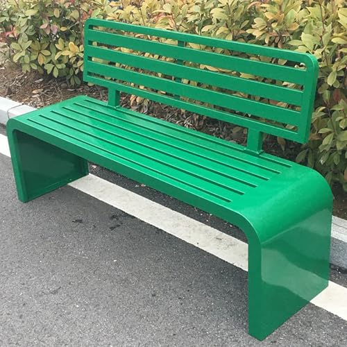 Banc de jardin en métal robuste au design épuré pour valoriser la pelouse