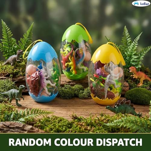 Image of FunBlast Dinosaur Toy for Kids - Set of 14 Pcs Dinosaurs Animals Figures Toys Set with Egg Box, Realistic Dinosaur Toys, Animal Figures Action Toy for 3+ Years Old Kids, Boys, Girls (Random Color)