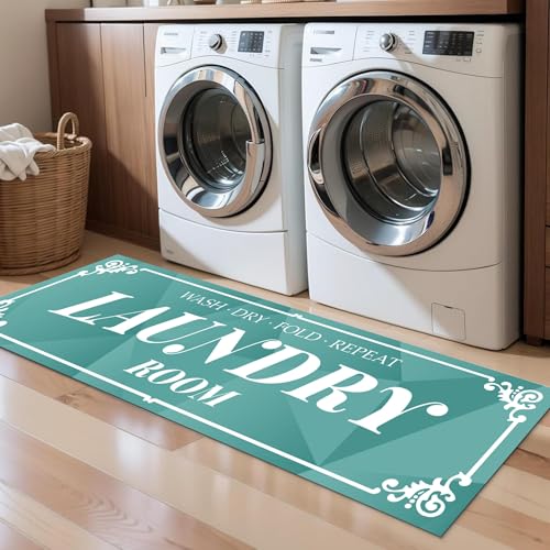 dovfa Laundry Room Rug: 17"X47" Non-Slip Washable Runner Rug, Rolled-up