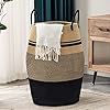 Jute Rope Laundry Hamper by YOUDENOVA, 105L - Woven Collapsible Laundry Basket - Clothes Storage Basket for Blankets, Laundry Room Organizing, Bedroom Storage, Clothes Hamper – Brown & Black Jute Rope Laundry Hamper by YOUDENOVA, 105L - Woven Collapsible Laundry Basket - Clothes Storage Basket for Blankets, Laundry Room Organizing, Bedroom Storage, Clothes Hamper – Brown & Black