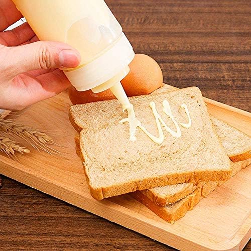 Ideal Swan 12 Pcs Squeeze Bottle Cooking Squeezy Sauce Bottles with Nozzles 8 oz Plastic Squirty Bottle Salad Dressing Bottle Condiment Ketchup Dispenser for Paint BBQ Sauces Syrup Olive Oil (250 ml)