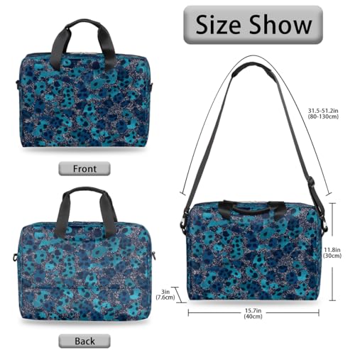 Maletín para laptop con diseño leopardo azul oscuro miniatura 5
