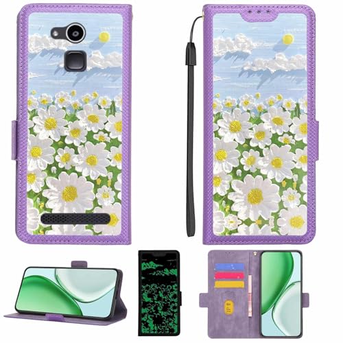 Kinetijy Case Compatible for Majestic Joe Phone Case Flip Cover [with Tempered Glass Screen Protector][RFID Blocking][Luminous Effect] LPT-CJ