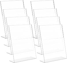 Shuban Acrylic Sign Holder L Shape Double Sided Portrait Style Menu Ad Frame Display Stand (L- Shape 06 x 09 Inch-(6Pcs))