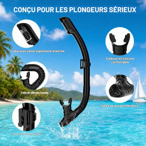 Masque Plongée Adulte 180° avec Tuba Antibuée – vue 5
