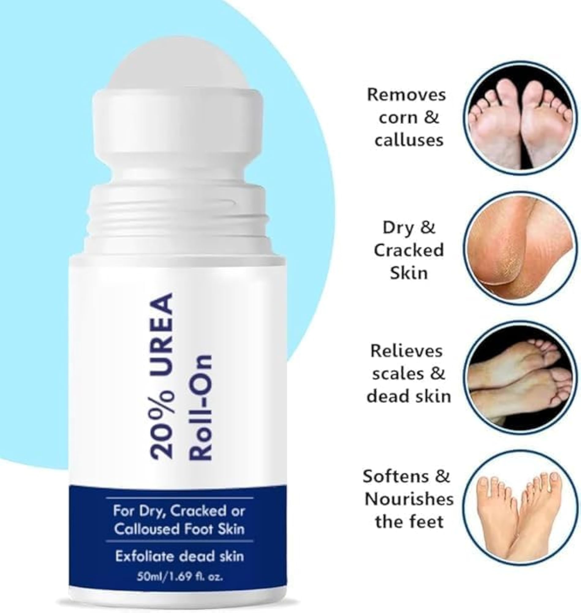 Cracked Heel Repair Foot Cream Roll On, Moisturizing Formula