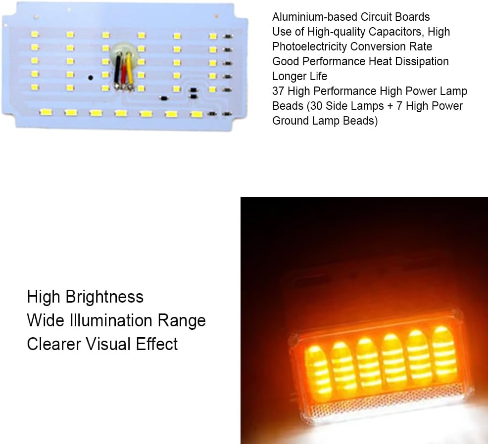 Turn Signal Night Warning Clearance Light, Pack of 4 Amber Lens Surface Mount Side Marker LED High Brightness Lights, Improve Road Safety for 24V Vehicles Trucks Trailers - Amber White Light