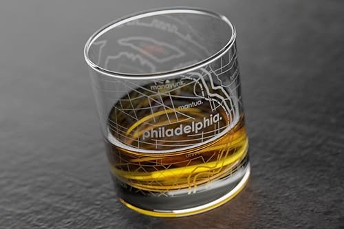 Vista 299 de Well Told Vaso grabado de Washington DC Map Rocks, vidrio de whisky antiguo (11 onzas, transparente), regalo para los amantes del whisky 147-Claro