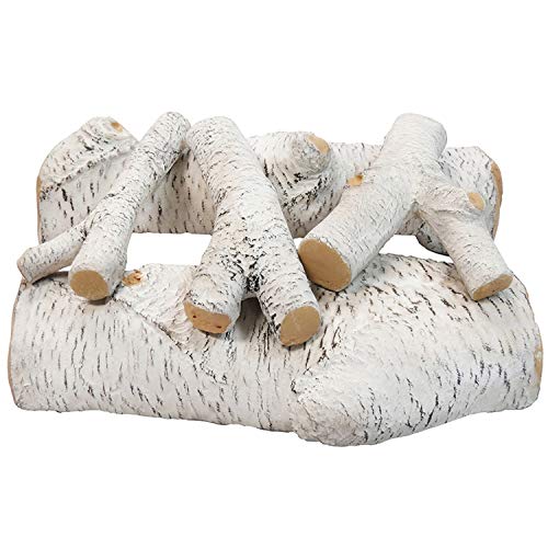 Regal Flame 5 Piece 16" Ceramic Wood Gas Fireplace Logs Logs For All Types Of Indoor, Gas Inserts, Ventless & Vent Free, Propane, Gel, Ethanol, Electric, Or Outdoor Fireplaces & Fire Pits (Birch) #TOP1