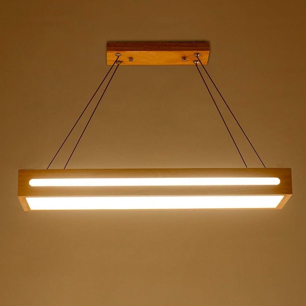 Lampe suspendue LED en bois pour sublimer votre salle à manger moderne