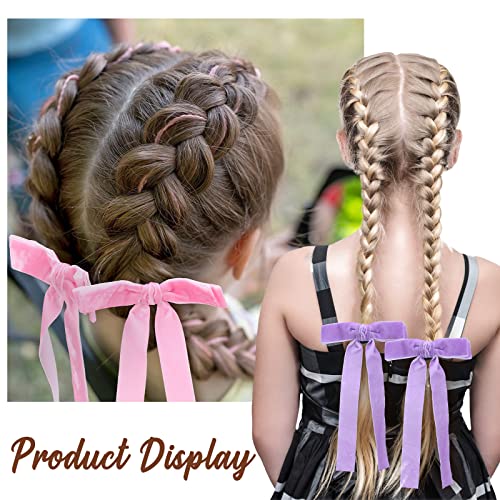 60 Pcs Bow Hair Ties Velvet Hair Ribbon Elastics Hair Scrunchies 15 Colors Long Ponytail Holder Elegant Hair Styling Accessories Cute Hair Bands Rope Headdress Gift For Women Girls #TOP15