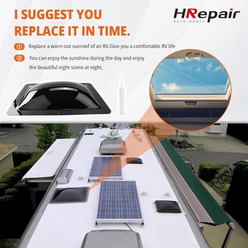 HRepair SL1422 RV Skylight Replacement,18" x 26" Camper Skylight fits Standard 14" x 22" Openings 16" x 26" Overall,RV Shower Bathroom Skylight Cover - SL1422DS(Dark Smoke) by HRepair - Image 6