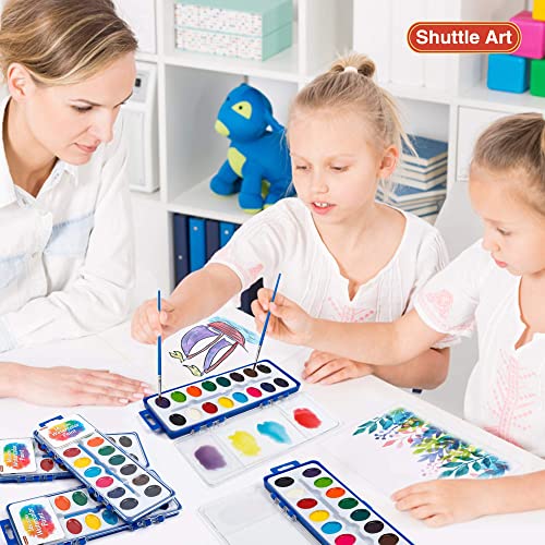 16 Colors Watercolor Paint Set Bulk, 15 Pack, Shuttle Art Watercolor Paint Set With Paint Brushes For Kids And Adults, Washable Paint For Classroom, Parties, Kindergarten And Art Activities #TOP6