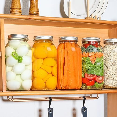 ComSaf Half Gallon Mason Jar 64oz 3Pcs, Wide Mouth Mason Jars with Lids and Seal Bands, Large Glass Canning Jars for Suntea, Pickling, Sourdough, Fermentation, Salad, Meal Prep, Food Pantry Storage by ComSaf - Image 9
