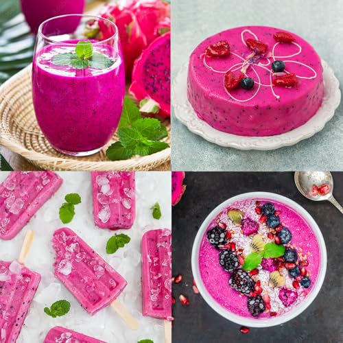 Gefriergetrocknetes Drachenfrucht Pulver 100g - Gefriergetrocknete Früchte Pulver - Pitaya Pulver Gefriergetrocknet zum Backen, Smoothies & Müsli - Natürliches Drachenfrüchtpulver ohne Zusätze