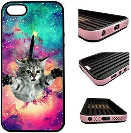 CorpCase iPhone SE / 5 / 5S / 5SE Case - Hipster Flying Cat Space Galaxy / Hybrid ULTRA Protective iphone 5/5S/5SE Case With Great Style - Features Unique 2-in-1 Hybrid protection with TPU+Plastic
