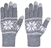 Chalier Womens Winter Warm Thick Knit Phone Texting Touch Screen Gloves Mittens, Gray, One Size