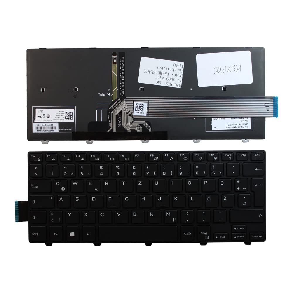 Clavier de rechange compatible Dell 0CKKFP rétroéclairé noir Keyboards4Laptops PC - 2