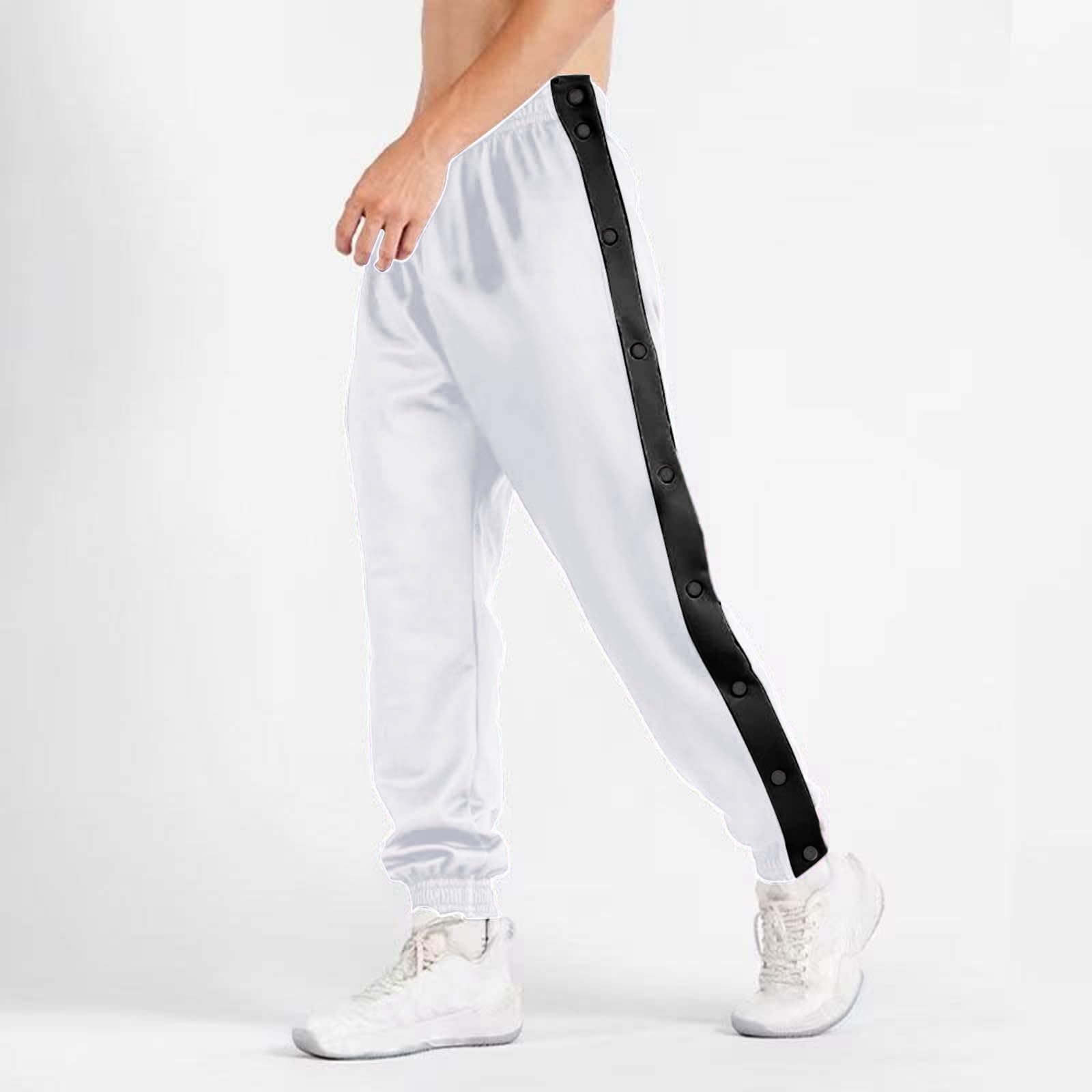 Pantalones de rehabilitación para mujer con apertura lateral – Pantalones de entrenamiento para hombre con botones laterales con botones – Pantalones de chándal para chicos – Pantalones deportivos
