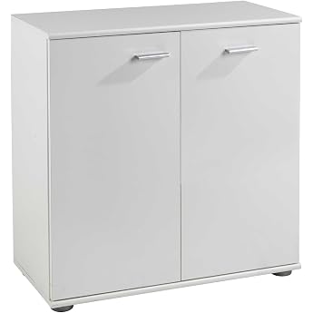 Chest of Drawers with 2 Doors   Matt White   71 cm Wide   Sideboard Multi-Purpose Cabinet