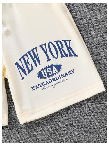 Verdusa Girl's Tracksuit Sets 2 Piece Outfits Graphic Tee Top and Drawstring Waist Shorts4