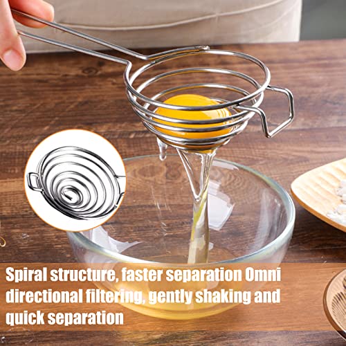 Miniatura 5 de Amfrpar 2 Pcs Separador De Huevo De Acero Inoxidable Separador De Clara De Huevo Y Yema De Huevo Extractor De Clara De Huevo Egg Separator Para Ayudas De Cocina Y Herramientas Para Hornear