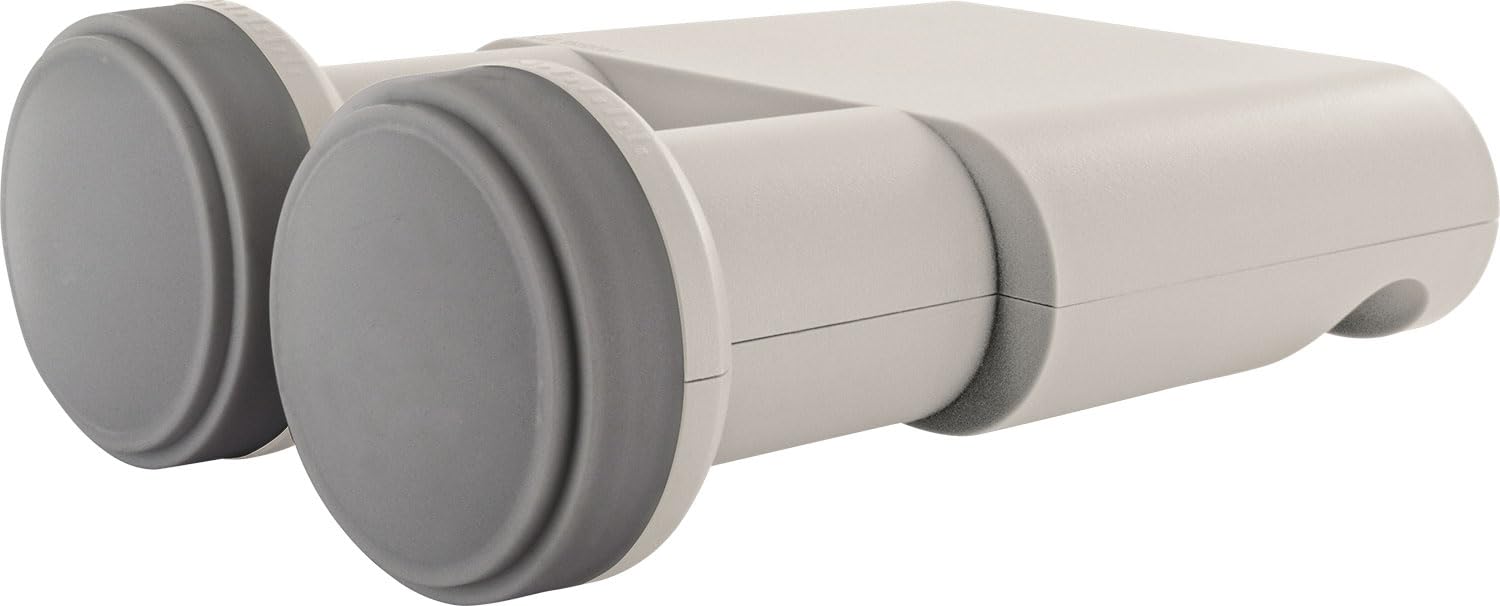 SCHWAIGER 5095 Monobloc Quad LNB 4-participants numérique Accessoires pour Parabole Protection Contre Les intempéries Raccords dorés Gris Clair Récepteur Satellite Eutelsat Astra