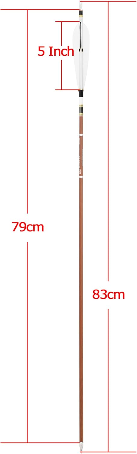 ZSHJGJR 31" Carbon Arrows Spine 340 400 500 600 Archery Hunting Arrows with Natural Feather Removable Tips Targeting Arrows for Compound & Recurve & Traditional Bow 6/12pcs