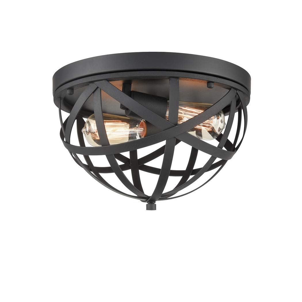 Buy CLAXY Industrial Farmhouse Flush Mount Ceiling Light Matte Black