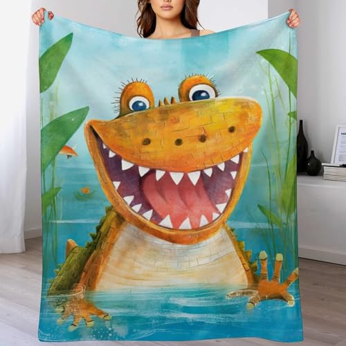 Manta de cocodrilo contra el frío manta de sofá de franela cómoda 140x180 2