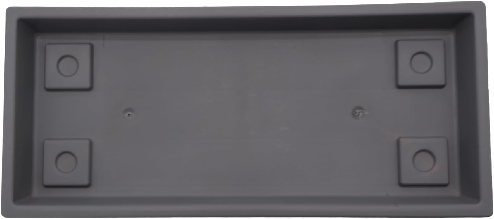 Venetian Rectangular Plant Tray - Lightweight Plastic Plant Saucer - Plant Drip Trays for Drainage -UV Resistant Pot Saucer for Indoor & Outdoor Use (17.5" Warm Gray, Pack of 1)