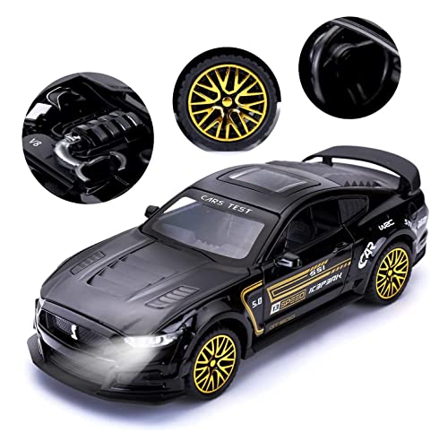 Image of Magicwand 1:32 Scale Mustaang Die-Cast Car with 4 Openable Doors Pull Back Action Lights & Music【Pack of 1】【Colors as Per Stock】