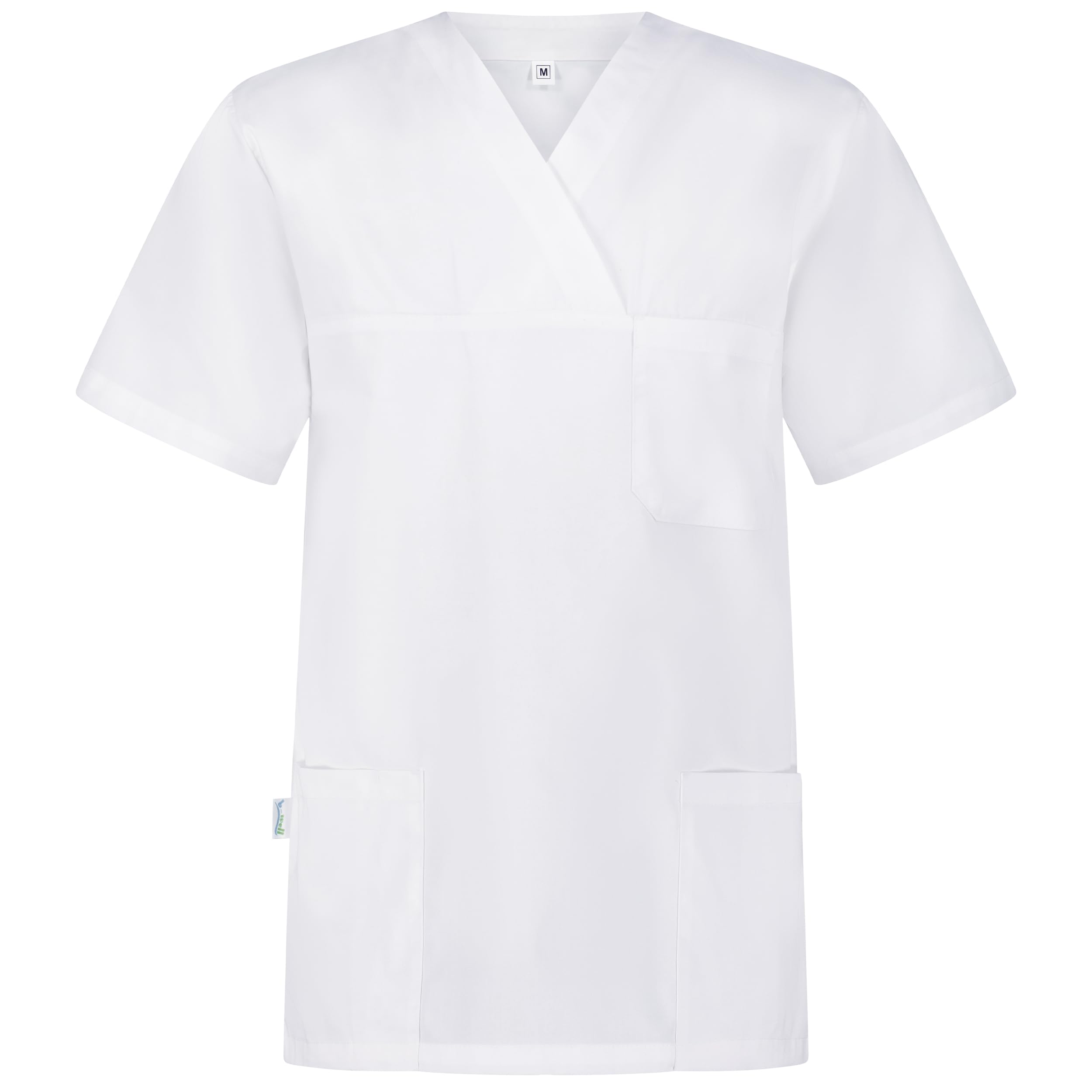 B-well Angel Unisex Kasack Kurzarm V-Ausschnitt Kasack Damen Pflege Kasack Herren Pflege Kasack Schlupfkasack (Weiß, 3XL)