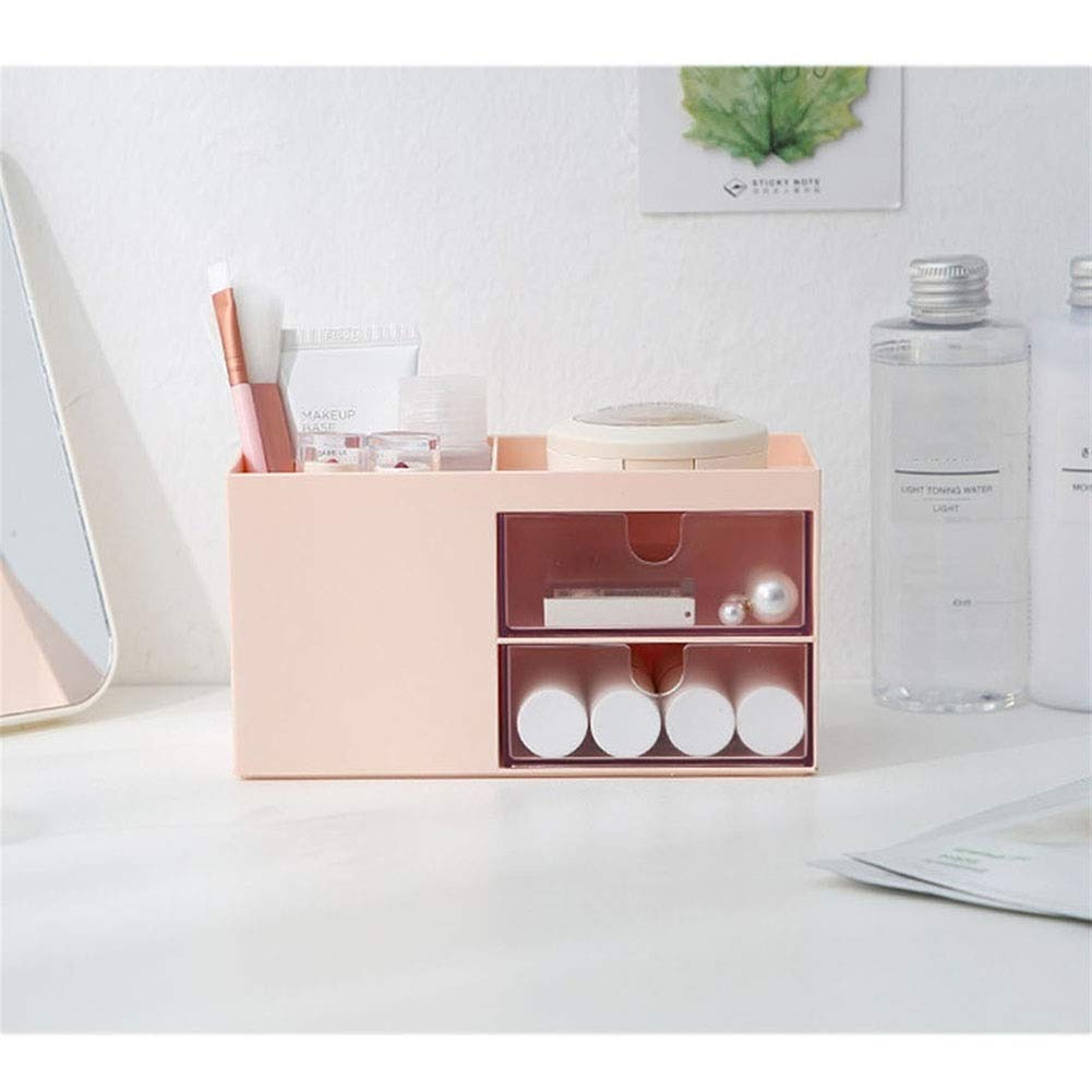 Plastikowe szuflady do makijażu Organizer Box, wielofunkcyjny organizer biżuterii do makijażu Akcesoria kosmetyczne Pudełka do przechowywania makijażu (kolor: różowy)