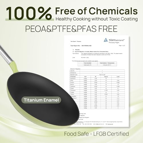 KOKHUB Upgraded 11 Inch Cast Iron Skillet, Titanium Enameled Nonstick Frying Pan, PFOA/PFAS-Free Cooking Pan, Dishwasher & Oven Safe Kitchen Cookware, Compatible with All Cooktops, Sage Green - Thumbnail 4