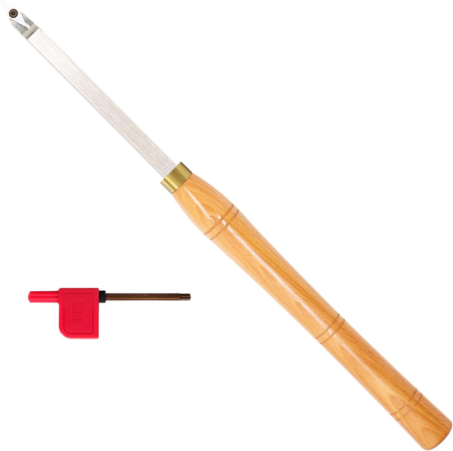 19.68Inches Wood Turning Tools Radius Detailer Carbide Tipped Lathe Chisel Tool Bar with Ci4 Diamond Carbide Insert for Wood Hobbyist or DIY or Carpenter