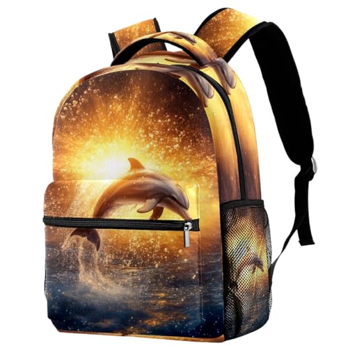 Sac à dos avec motif dauphin multicolore et bretelles ergonomiques confortables
