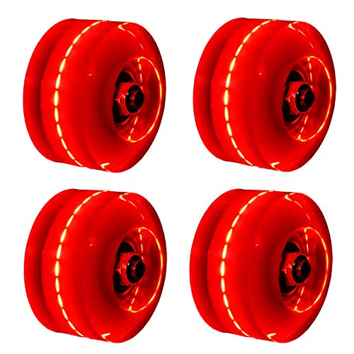 Roller Skate Wheels Outdoor, Light Up Roller Skates Wheels with Bearing, 4 Pack 82A Hardness Roller Skate Wheels 32mm x 58mm (RS3)
