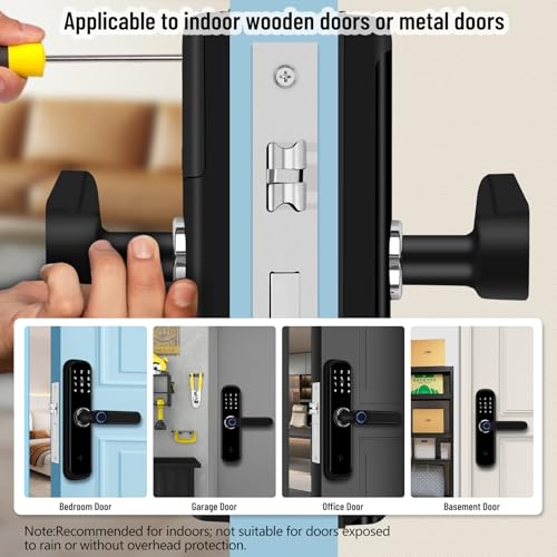 Serrure de porte intelligente TUYA avec clavier et empreinte digitale pour accès sans clé - 6