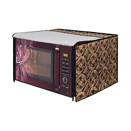 Image of DREAM KING Stylish Design & Printed Microwave Oven Cover Full Closure |waterproof & Dustproof Oven Cover Suitable for All Models - Multicolour SA56