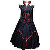 [GUNBAK] コスチューム 変身 なりきり 黒い巫女メイド服風 お祭り 学園祭用コスプレ服 (S)