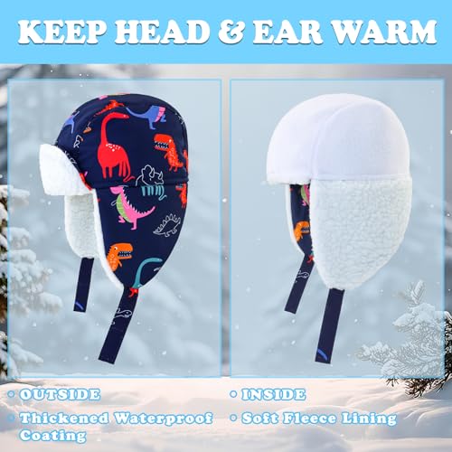 Image of BAVST Winter Trapper Hat for Boys Girls Waterproof Warm Baby Toddler Ushanka Fleece Beanie Hats for 6M-6T