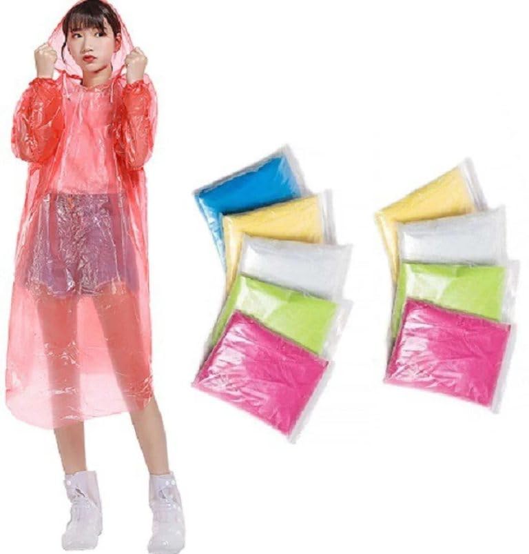 samrajya Disposable Rain Poncho Set with Hood, Assorted Colors, Adult Size, Pack of 3-picture-26