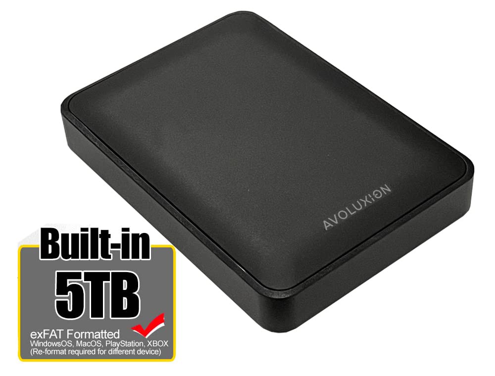 X1 - Disco duro externo portátil USB 3.0 de 5 TB para PC, Mac, PlayStation y Xbox (negro)