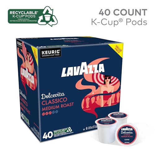 Image of Lavazza Dolcevita Classico, Single-Serve Keurig K-Cup Pods, Medium Roast Coffee, 40-Count Box