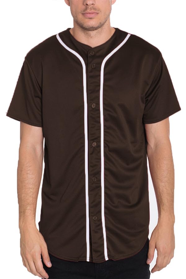 WEIV GEAR Camiseta de béisbol para hombre de manga larga con botones, uniforme activo de equipo miniatura 1